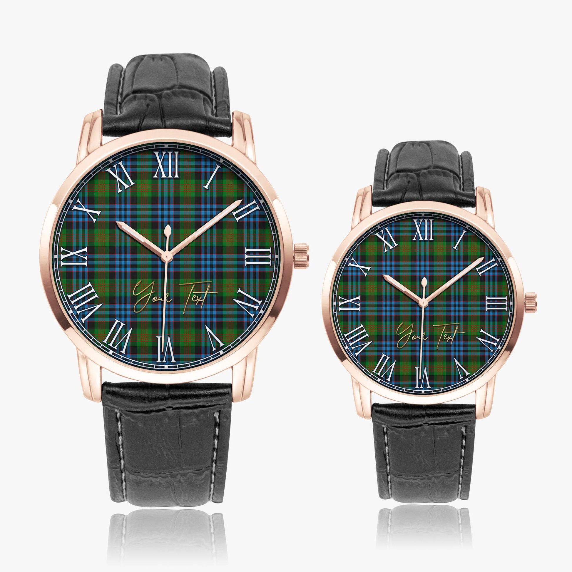 Newlands Tartan Personalized Your Text Leather Trap Quartz Watch - Tartan Vibes Clothing