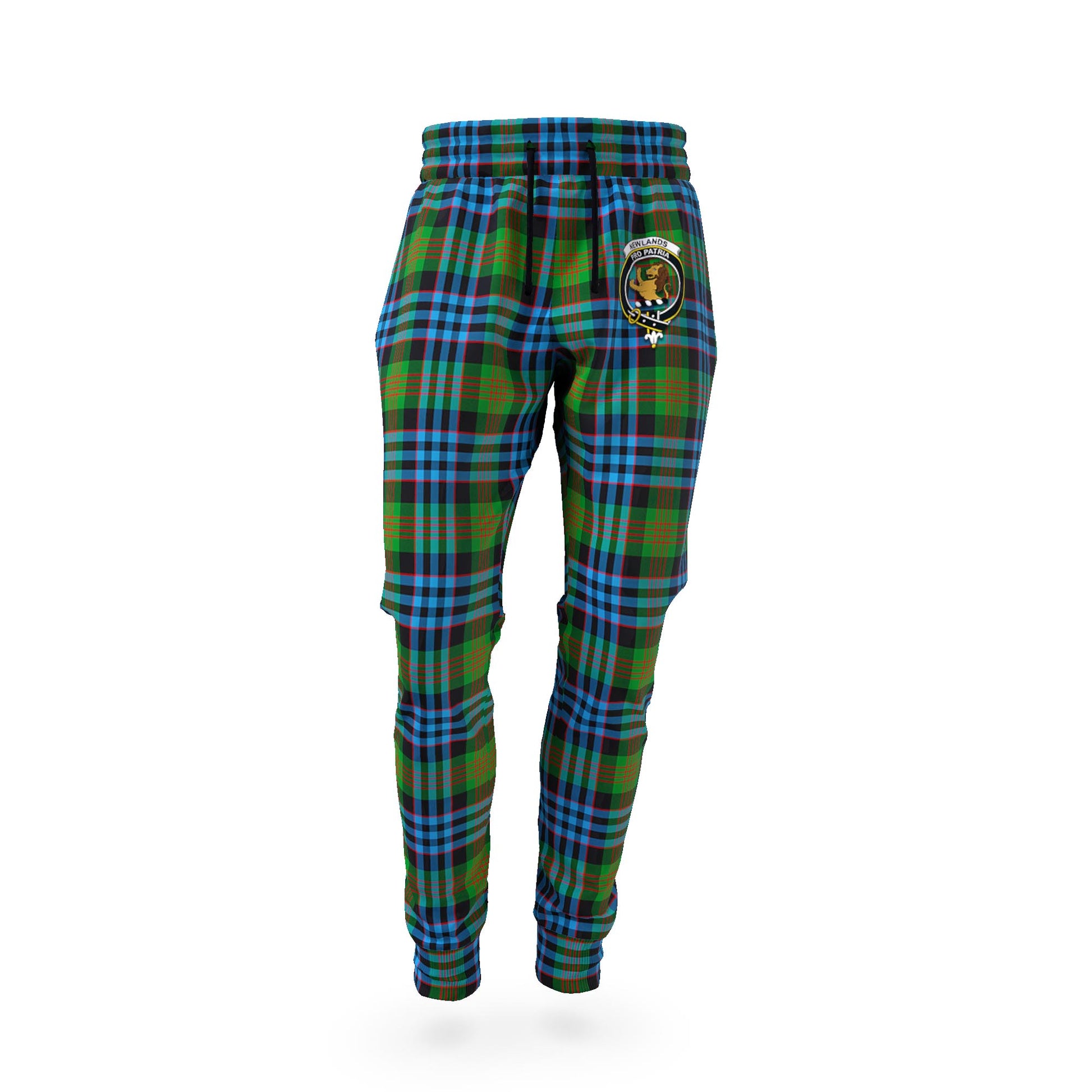 Newlands of Lauriston Tartan Joggers Pants with Family Crest - Tartanvibesclothing