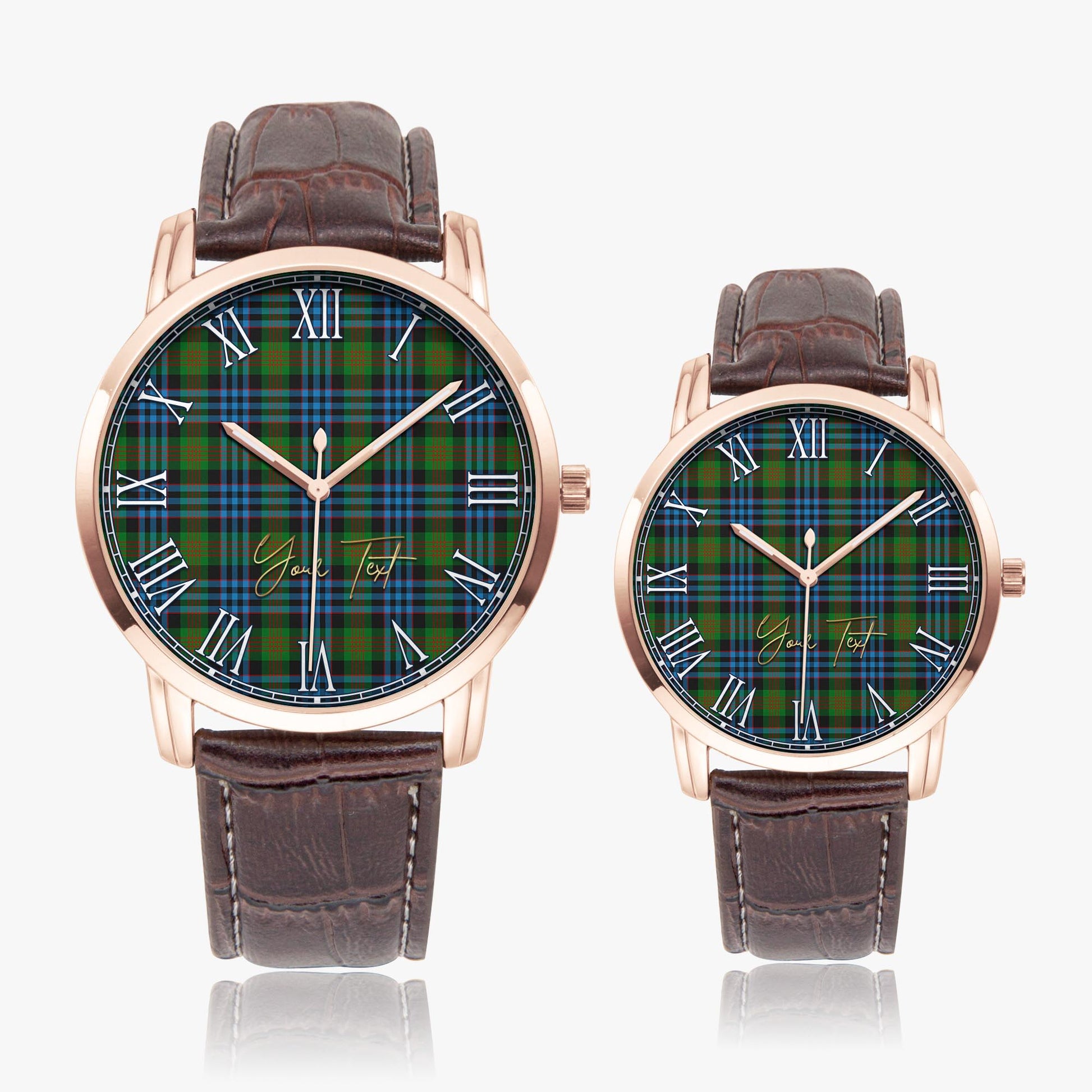 Newlands Tartan Personalized Your Text Leather Trap Quartz Watch - Tartan Vibes Clothing