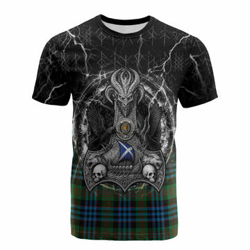 Newlands Tartan Crest Cotton T-shirt Celtic Odin's Raven Legacy