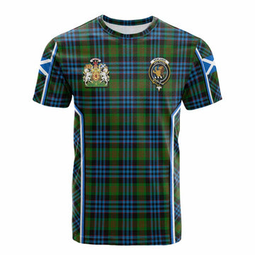 Newlands Tartan Crest Cotton T-shirt Scotland Coat of Arm Flag Style - Tartan Vibes Clothing