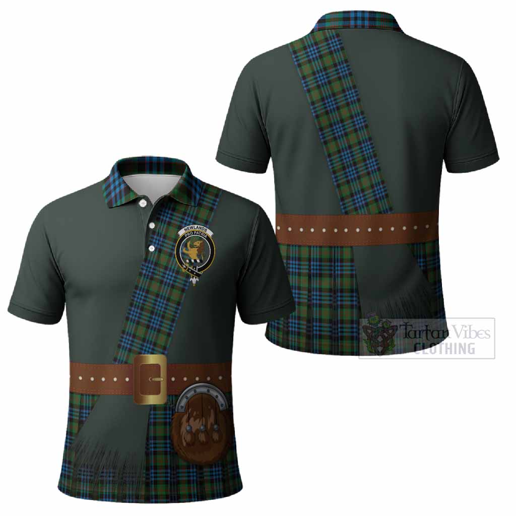 Newlands Tartan Crest Polo Shirt Kilt Costume Style