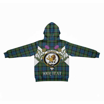 Newlands Tartan Family Crest Kid Hoodie Scottish Burns Night Thistle Floral