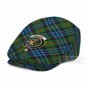 Newlands Tartan Flat Cap, Jeff Cap Cross Style with Family Crest