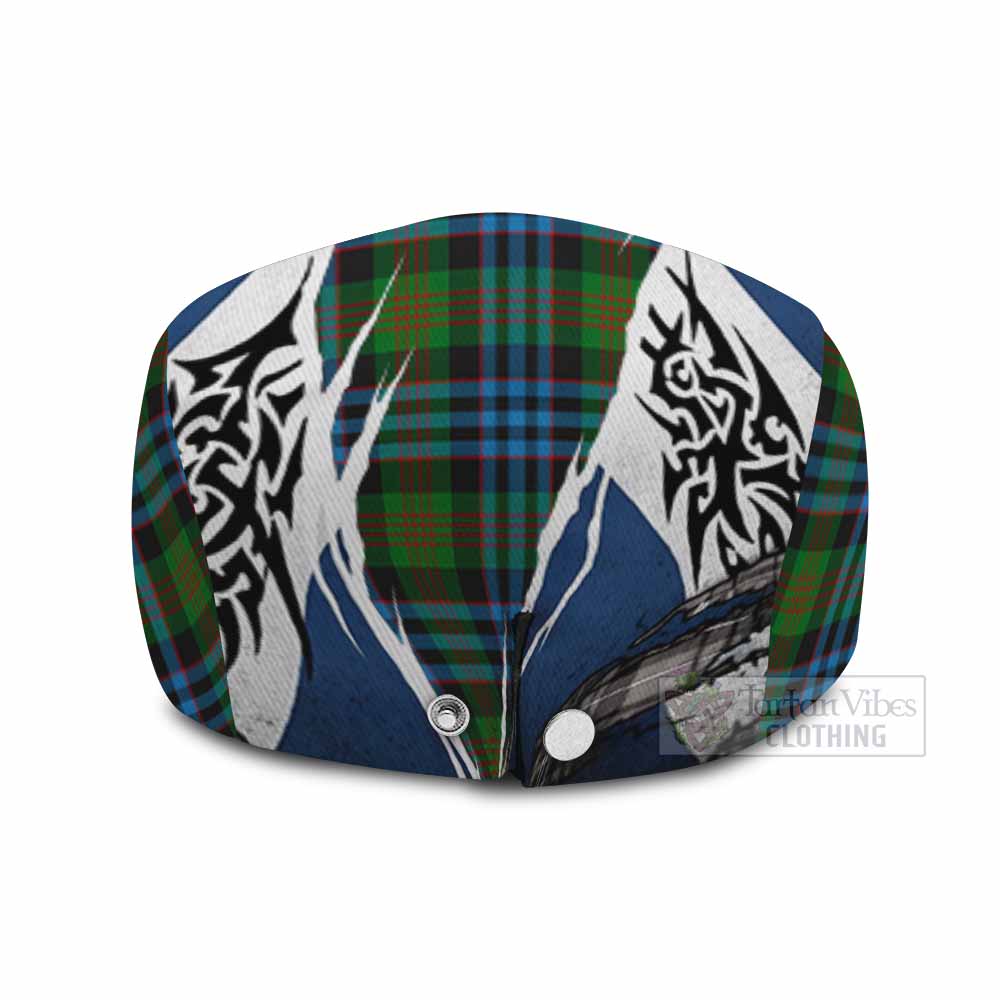 Newlands Tartan Flat Cap, Jeff Cap Scotland Flag Ripped Tribal Design