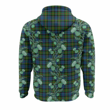 Newlands Tartan Hoodie Seamless Scottish Thistle Flowers