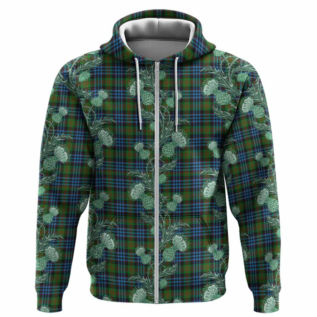 Newlands Tartan Hoodie Seamless Scottish Thistle Flowers