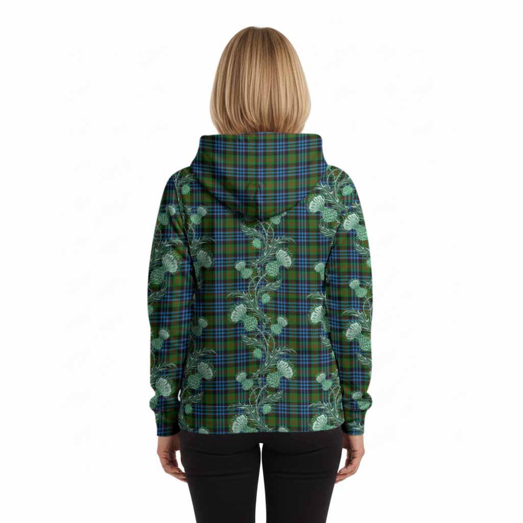 Newlands Tartan Hoodie Seamless Scottish Thistle Flowers
