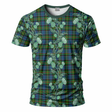 Newlands Tartan T-Shirt Seamless Scottish Thistle Flowers