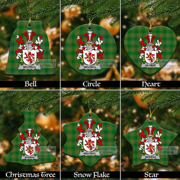 Newman Irish Clan Tartan Christmas Ceramic Ornament with Coat of Arms