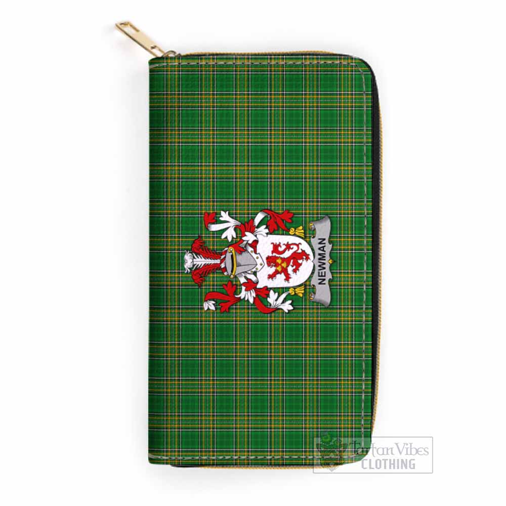 Newman Irish Clan Tartan Women's Leather Wallet with Coat of Arms One Size 19.7*10.5*3.5 cm - Tartan Vibes Clothing