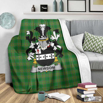 Newsom Irish Clan Tartan Blanket with Coat of Arms - Tartan Vibes Clothing