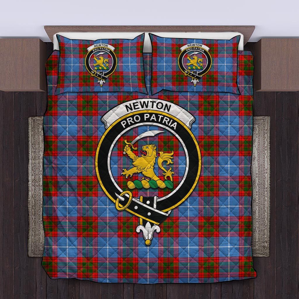 Newton Tartan Quilt Bed Set with Family Crest King - Tartan Vibes Clothing
