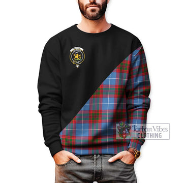 Newton Tartan Sweatshirt with Family Crest and Military Logo Style Unisex - Tartan Vibes Clothing