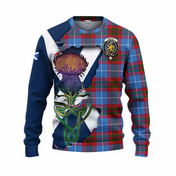 Newton Tartan Family Crest Knitted Sweater Scottish Thistle Celtic Inspired Unisex - Tartan Vibes Clothing