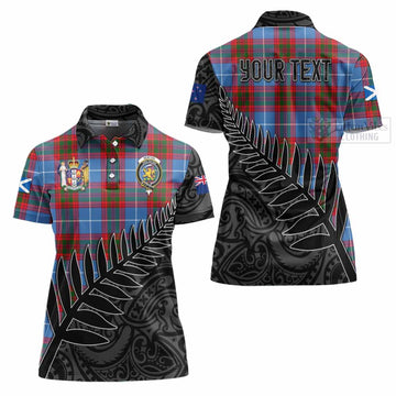 Newton Crest Tartan Women's Polo Shirt with New Zealand Silver Fern Half Style Women - Tartan Vibes Clothing