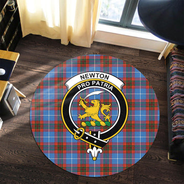 Newton Tartan Round Rug with Family Crest Premium Round Rug - Tartan Vibes Clothing
