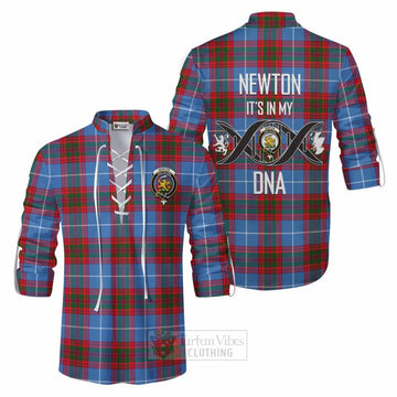 Newton Tartan Ghillie Kilt Shirt with Family Crest DNA In Me Style Men - Tartan Vibes Clothing