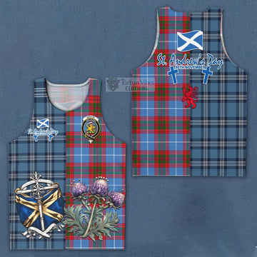 Newton Tartan Men's Tank Top Happy St. Andrew's Day Half Tartan Style Men - Tartan Vibes Clothing