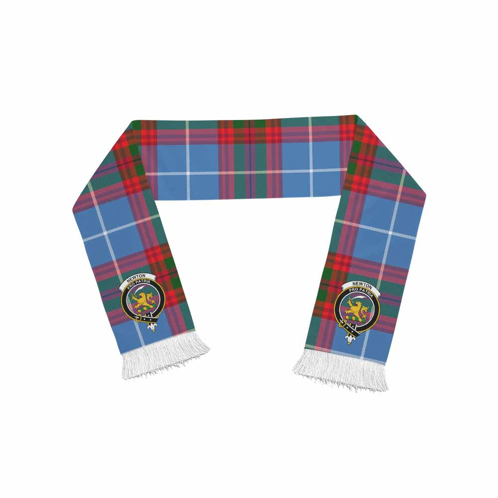 Newton Tartan Ruffneck Scarf with Family Crest One Size 67.7*6.7 inches - Tartan Vibes Clothing