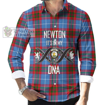 Newton Tartan Long Sleeve Button Shirt with Family Crest DNA In Me Style Men's Shirt S - Tartanvibesclothing Shop