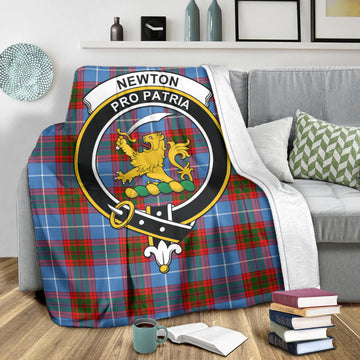 Newton Tartan Blanket with Family Crest X-Large 59 x 79 inches 150 x 200 cm - Tartan Vibes Clothing