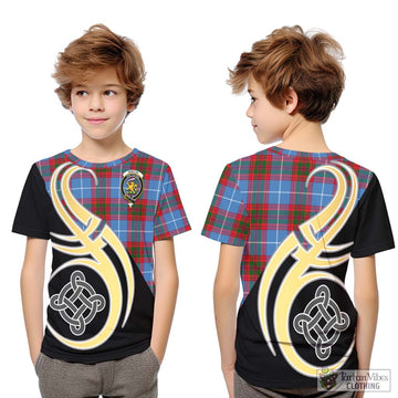 Newton Tartan Kid T-Shirt with Family Crest and Celtic Symbol Style Youth XL Size14 - Tartan Vibes Clothing