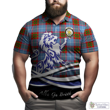 Newton Tartan Polo Shirt with Alba Gu Brath Regal Lion Emblem