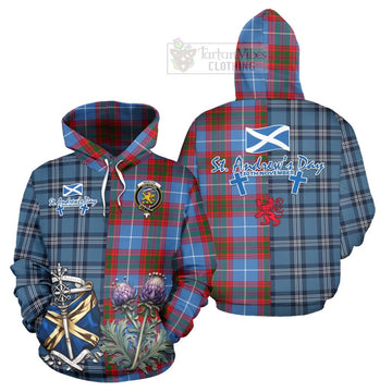Newton Tartan Hoodie Happy St. Andrew's Day Half Tartan Style Zip Hoodie - Tartan Vibes Clothing