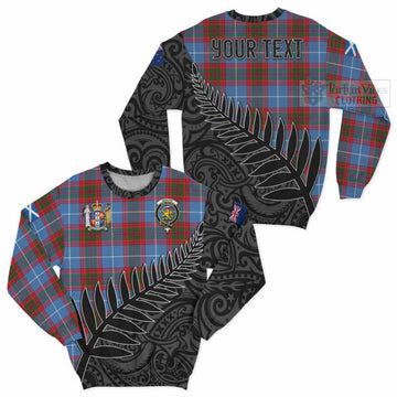 Newton Crest Tartan Sweatshirt with New Zealand Silver Fern Half Style Unisex - Tartan Vibes Clothing