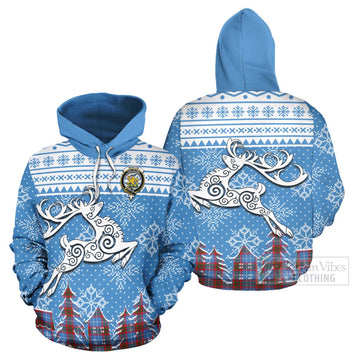 Newton Clan Christmas Hoodie Celtic Reindeer Style Zip Hoodie - Tartan Vibes Clothing