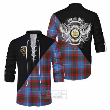 Newton Tartan Ghillie Kilt Shirt with Family Crest and Military Logo Style Men - Tartan Vibes Clothing