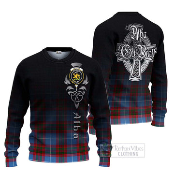 Newton Tartan Ugly Sweater Featuring Alba Gu Brath Family Crest Celtic Inspired Unisex - Tartan Vibes Clothing