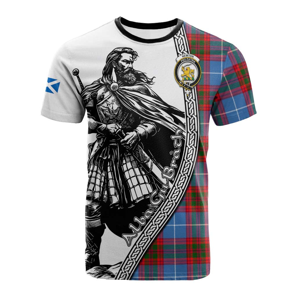 Newton Tartan Clan Crest Cotton T-shirt with Highlander Warrior Celtic Style Kid's Shirt - Tartan Vibes Clothing