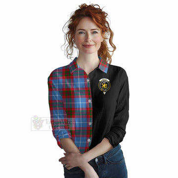 Newton Tartan Women's Casual Shirt with Family Crest and Half Of Me Style Female - Tartan Vibes Clothing