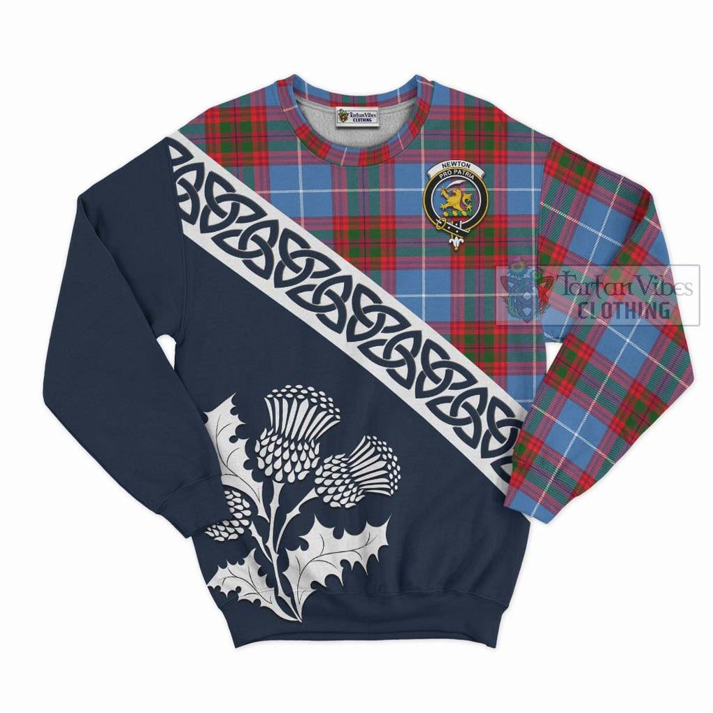 Newton Tartan Sweatshirt Featuring Thistle and Scotland Map Unisex - Tartan Vibes Clothing