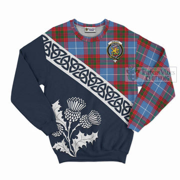 Newton Tartan Sweatshirt Featuring Thistle and Scotland Map Unisex - Tartan Vibes Clothing