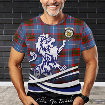 Newton Tartan T-Shirt with Alba Gu Brath Regal Lion Emblem Kid's Shirt - Tartan Vibes Clothing