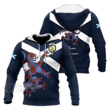 Newton Tartan Lion Rampant Knitted Hoodie Proudly Display Your Heritage with Alba Gu Brath and Clan Name Unisex Knitted Pullover Hoodie - Tartan Vibes Clothing
