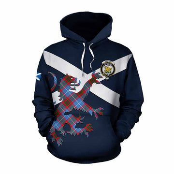 Newton Tartan Lion Rampant Cotton Hoodie Proudly Display Your Heritage with Alba Gu Brath and Clan Name Pullover Hoodie XS - Tartan Vibes Clothing