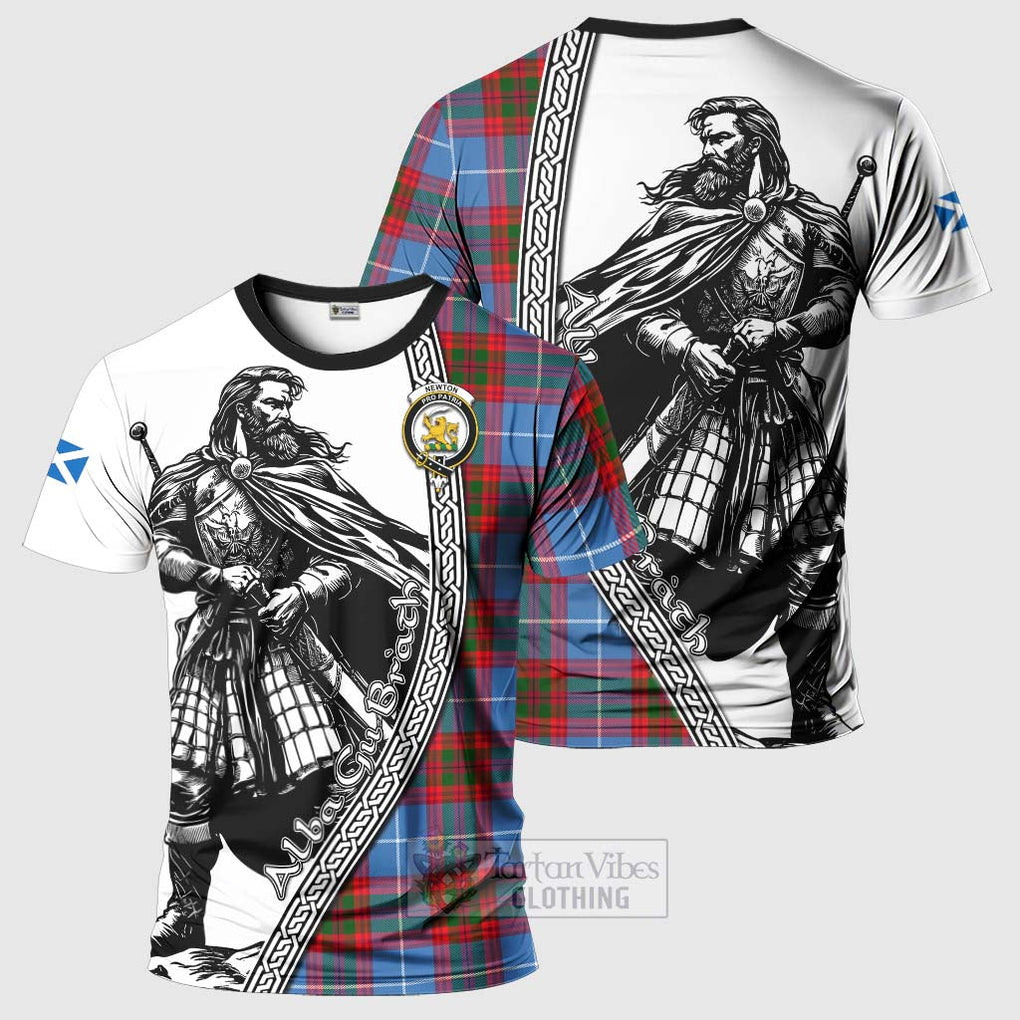 Newton Tartan Clan Crest T-Shirt with Highlander Warrior Celtic Style Kid's Shirt - Tartan Vibes Clothing