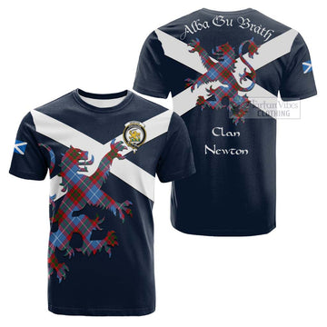 Newton Tartan Lion Rampant Cotton T-shirt Proudly Display Your Heritage with Alba Gu Brath and Clan Name Kid's Shirt - Tartan Vibes Clothing