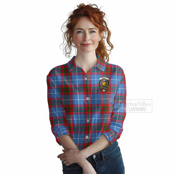 Newton Tartan Women's Casual Shirt with Family Crest DNA In Me Style Female - Tartan Vibes Clothing
