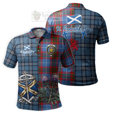 Newton Tartan Polo Shirt Happy St. Andrew's Day Half Tartan Style Kid - Tartan Vibes Clothing