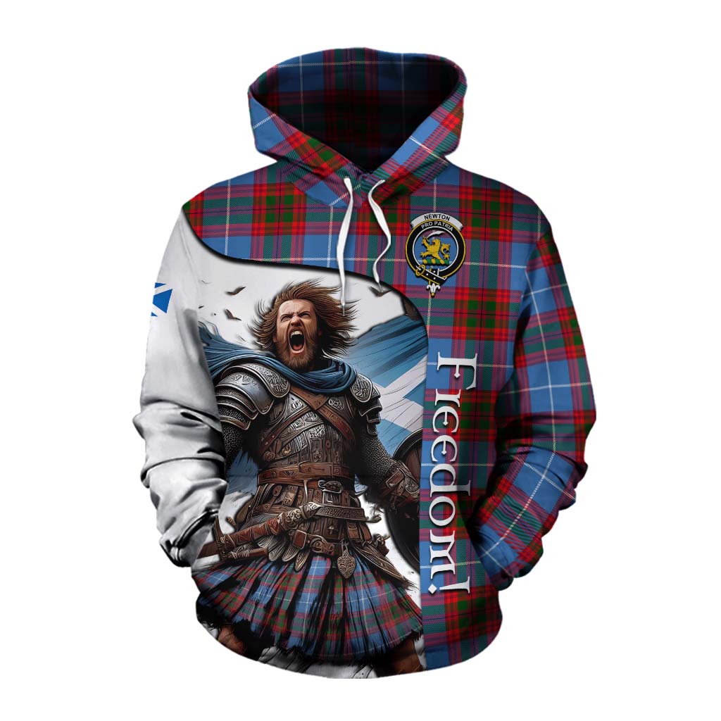Tartan Vibes Clothing Newton Crest Tartan Cotton Hoodie Inspired by the Freedom of Scottish Warrior