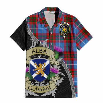Newton Tartan Family Crest Hawaiian Shirt Lion Rampant Royal Thistle Shield Celtic Inspired Kid - Tartan Vibes Clothing