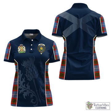 Newton Tartan Women's Polo Shirt with Family Crest and Scottish Thistle Vibes Sport Style