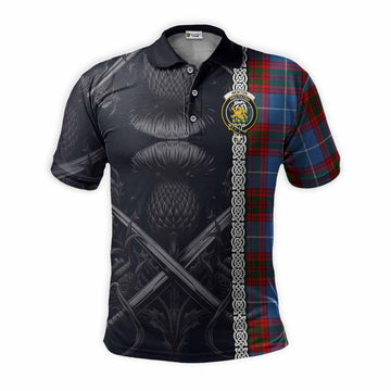 Newton Tartan Polo Shirt with Family Crest Cross Sword Thistle Celtic Vibes Kid - Tartan Vibes Clothing