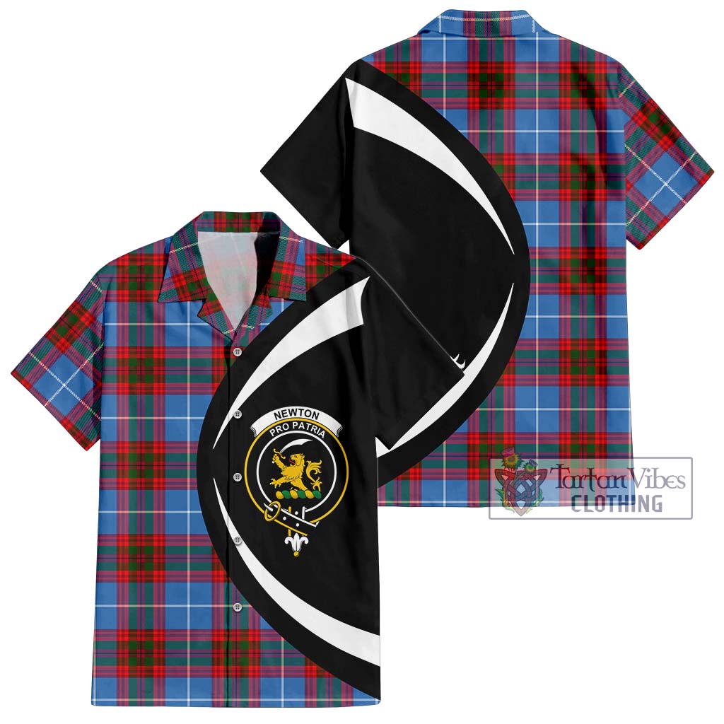 Newton Tartan Hawaiian Shirt with Family Crest Circle Style Kid - Tartan Vibes Clothing