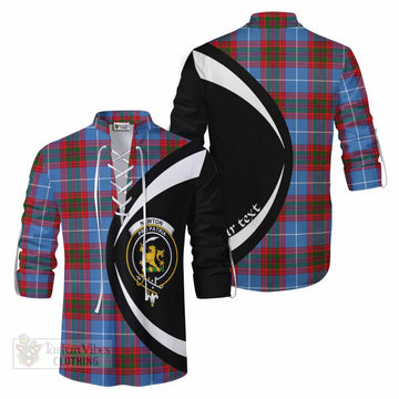 Newton Tartan Ghillie Kilt Shirt with Family Crest Circle Style Men - Tartan Vibes Clothing